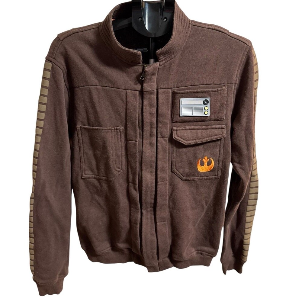 Star Wars Galaxy's Edge Jacket  Brown Full‎ Zip Rebel Resistance Fleece Small